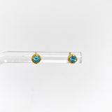Gemstone Round Faceted 1 micron Gold Plated 4 claw Set Stud Earring 3mm PSE039