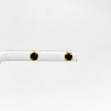 Gemstone Round Faceted 1 micron Gold Plated 4 claw Set Stud Earring 3mm PSE039