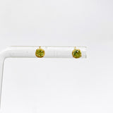 Gemstone Round Faceted 1 micron Gold Plated 4 claw Set Stud Earring 3mm PSE039