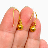 Gemstone Round Faceted 1 micron Gold Plated Flower Earrings PEGJ376