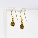 Gemstone Round Faceted 1 micron Gold Plated Flower Earrings PEGJ376