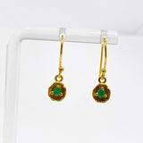 Gemstone Round Faceted 1 micron Gold Plated Flower Earrings PEGJ376