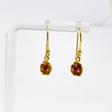 Gemstone Round Faceted 1 micron Gold Plated Flower Earrings PEGJ376