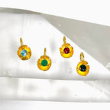 Gemstone Round Faceted 2.5 micron Gold Plated Flower Pendant PPGJ1224