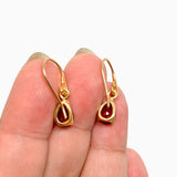 Gemstone Teardrop Faceted 1 micron Gold Plated Claw Set Drop Earrings PEGJ369