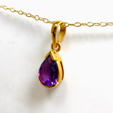 Gemstone Teardrop Faceted Channel Set 2.5 Micron Gold Plated Pendant PPGJ1223