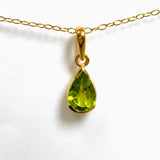 Gemstone Teardrop Faceted Channel Set 2.5 Micron Gold Plated Pendant PPGJ1223