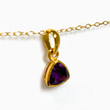 Gemstone Trillion Faceted Channel Set 2.5 Micron Gold Plated Pendant PPGJ1221