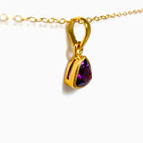 Gemstone Trillion Faceted Channel Set 2.5 Micron Gold Plated Pendant PPGJ1221