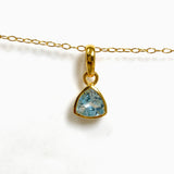 Gemstone Trillion Faceted Channel Set 2.5 Micron Gold Plated Pendant PPGJ1221