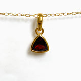 Gemstone Trillion Faceted Channel Set 2.5 Micron Gold Plated Pendant PPGJ1221
