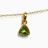 Gemstone Trillion Faceted Channel Set 2.5 Micron Gold Plated Pendant PPGJ1221