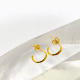 Gold Plated Half Hoop Earrings SE108-YG
