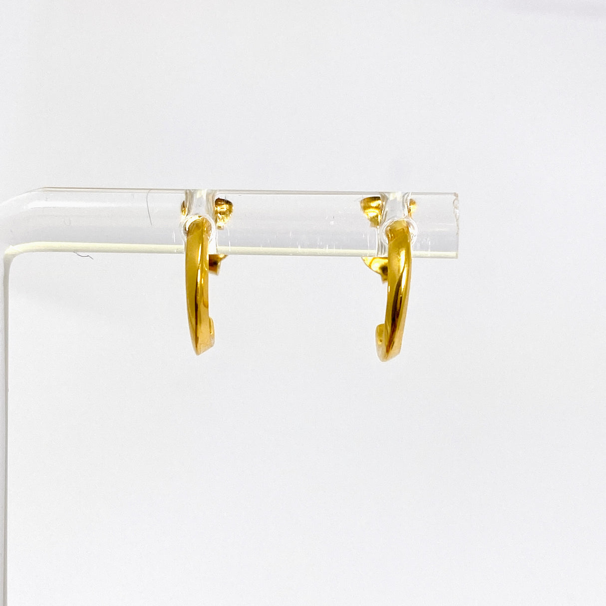 Gold Plated Half Hoop Earrings SE108-YG