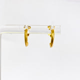 Gold Plated Half Hoop Earrings SE108-YG