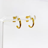 Gold Plated Half Hoop Earrings SE108-YG