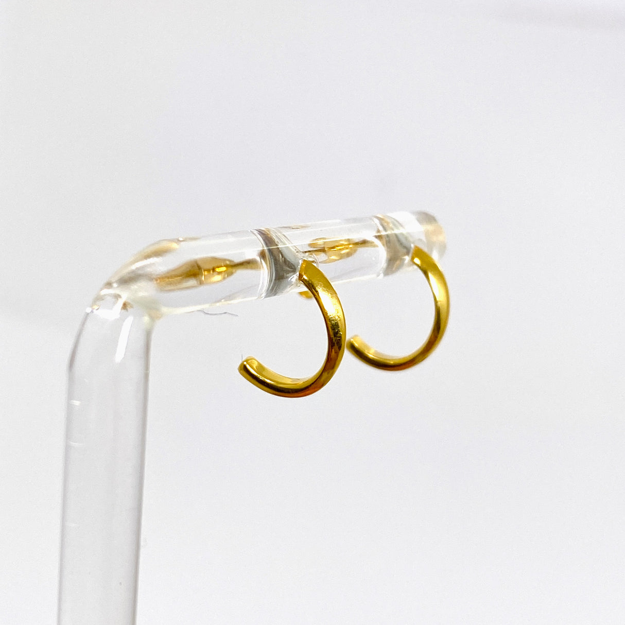 Gold Plated Half Hoop Earrings SE108-YG