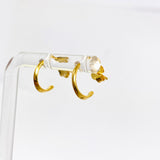Gold Plated Half Hoop Earrings SE108-YG