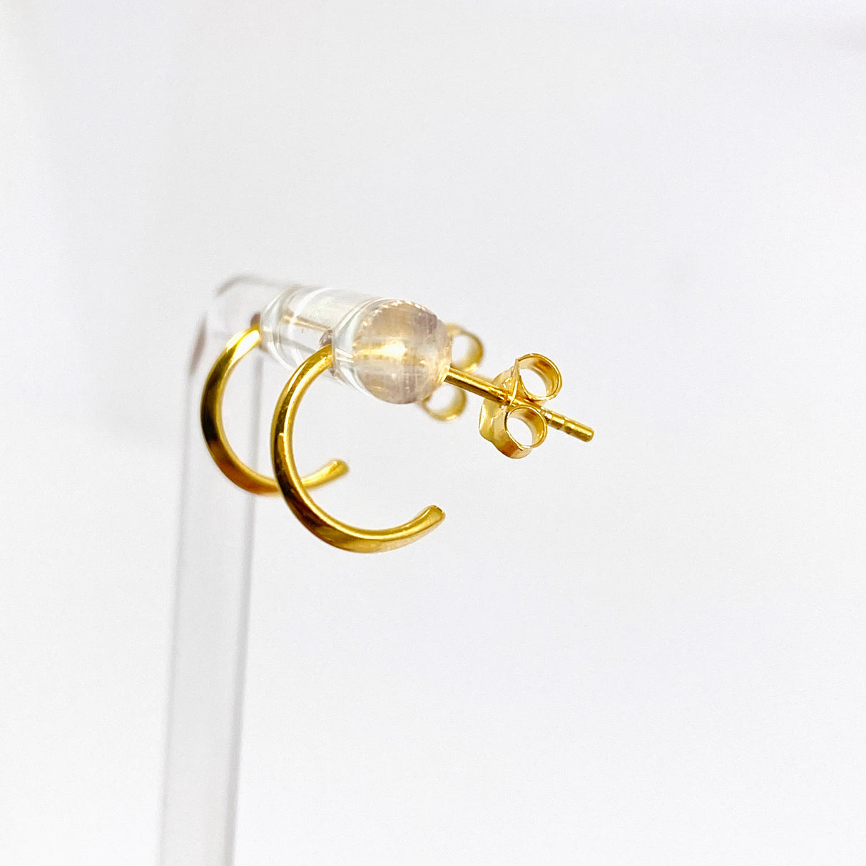 Gold Plated Half Hoop Earrings SE108-YG