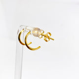 Gold Plated Half Hoop Earrings SE108-YG