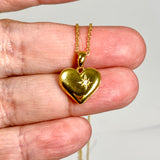 Gold Plated Heart Locket with Cubic Zirconia NK882-YG