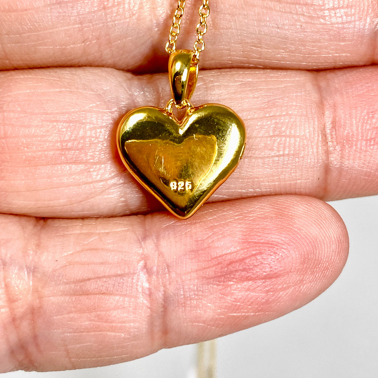 Gold Plated Heart Locket with Cubic Zirconia NK882-YG