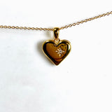Gold Plated Heart Locket with Cubic Zirconia NK882-YG