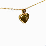 Gold Plated Heart Locket with Cubic Zirconia NK882-YG
