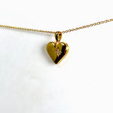 Gold Plated Heart Locket with Cubic Zirconia NK882-YG