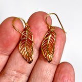 Gold Plated Leaf Earrings SE1857-YG