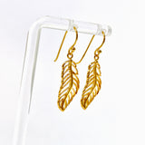 Gold Plated Leaf Earrings SE1857-YG