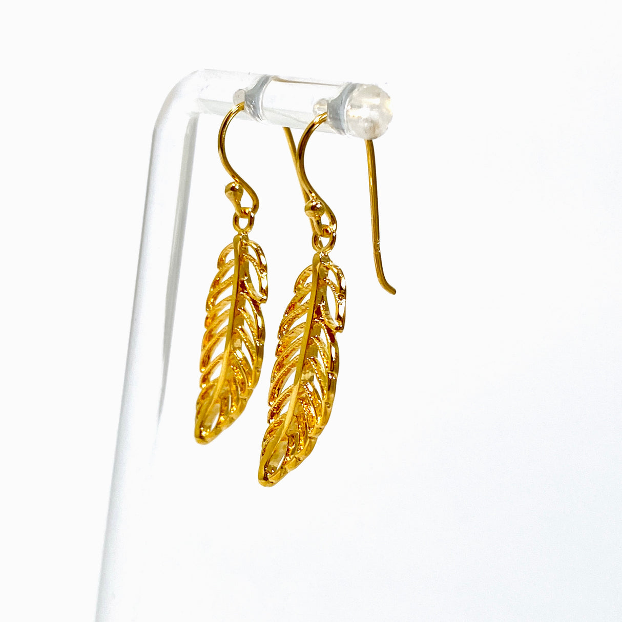 Gold Plated Leaf Earrings SE1857-YG