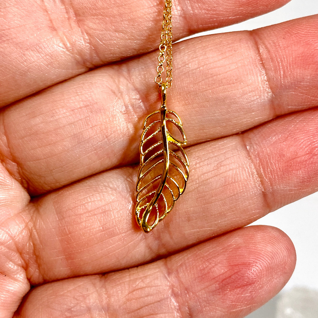 Gold Plated Leaf Necklace NK881