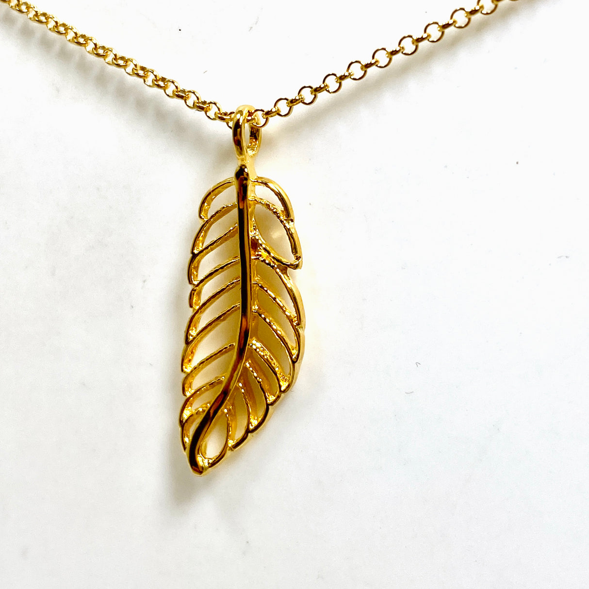 Gold Plated Leaf Necklace NK881