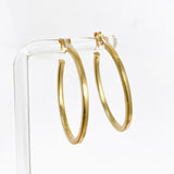 Gold Plated Oval Half Hoop Earrings SE411-YG