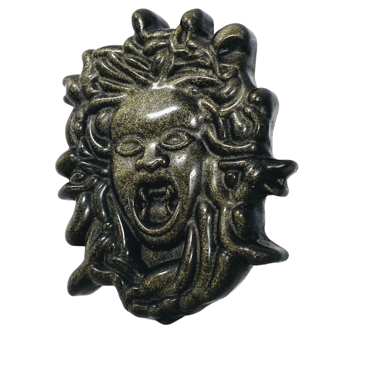 Gold Sheen Obsidian Medusa carving MSA-01 - Nature's Magick