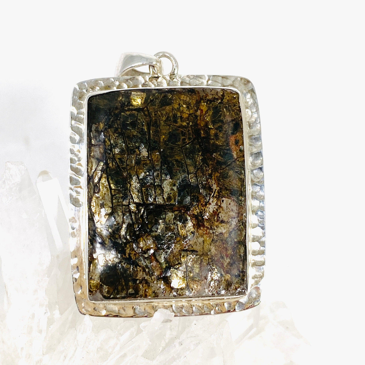 Golden Mica rectangular pendant KPGJ2881 - Nature's Magick