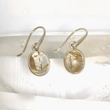 Golden Rutile Oval Cabochon Earrings PEGJ377
