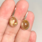 Golden Rutile Oval Cabochon Earrings PEGJ377