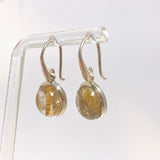Golden Rutile Oval Cabochon Earrings PEGJ377