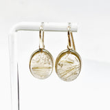 Golden Rutile Oval Cabochon Earrings PEGJ378