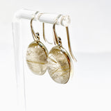Golden Rutile Oval Cabochon Earrings PEGJ378