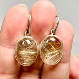 Golden Rutile Oval Cabochon Earrings PEGJ378
