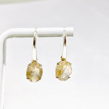 Golden Rutile Oval Faceted Earrings PEGJ380