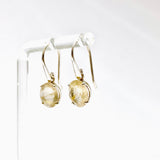 Golden Rutile Oval Faceted Earrings PEGJ380