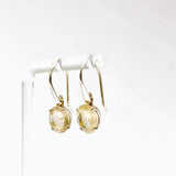 Golden Rutile Oval Faceted Earrings PEGJ380