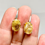 Golden Rutile Oval Faceted Earrings PEGJ381