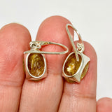 Golden Rutile Oval Faceted Earrings PEGJ381