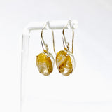 Golden Rutile Oval Faceted Earrings PEGJ381