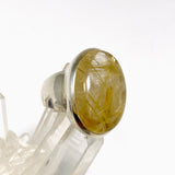 Golden Rutile Quartz Oval Cabochon Ring Size 8 PRGJ1000